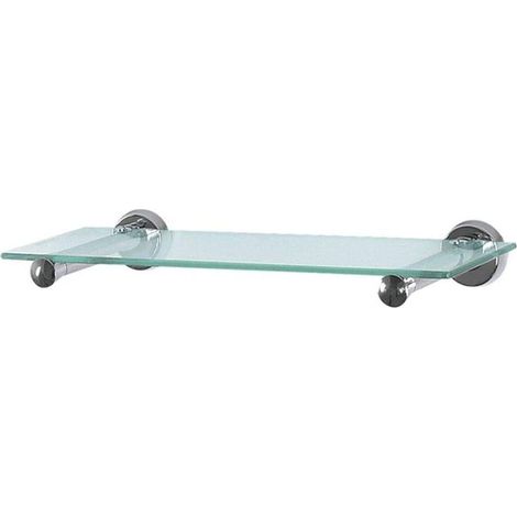 Étagère Moderne en Chrome pour Salle de Bain, Design élégant et Fonctionnel, idéale pour Le Rangement et la décoration, Dimensions 60 cm, Couleur Chrome (1/5)