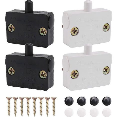4 Stück Schranktürschalter, Schranklampenschalter, Schubladenschalter, Öffnen beim Schließen der Tür für 12V 24V 110V-JXLGV (1/5)