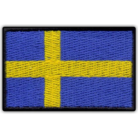 Aufnäher mit schwedischer Flagge – klein – Magnetische Rückseite – Gestickter Aufnäher/Abzeichen/Emblem