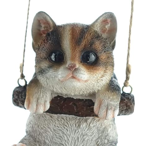 Esschert Design Schaukelndes Katzenbaby Trixi Dreifarbig - Polyresin (1/3)