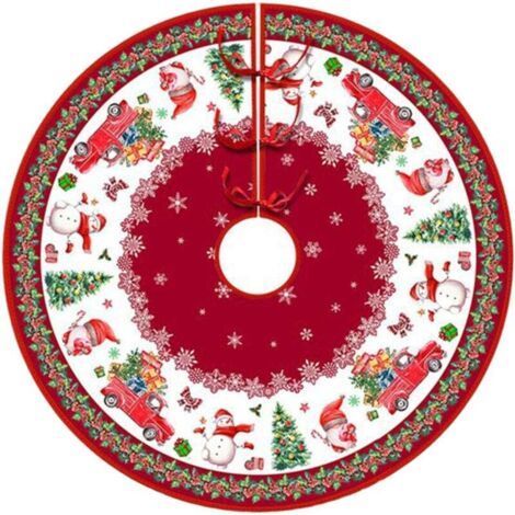 FENOPLASTICAJupe d'arbre de Noël Jupes d'arbre de Noël rustiques Décorations de Noël pour fête intérieure extérieure Décoration d'arbre de Noël (1/5)