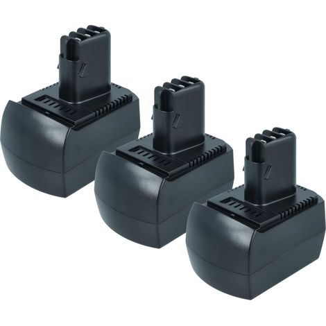 vhbw 3x Akku Ersatz für Metabo 6.02151.50, 6.25473 für Werkzeug (3000 mAh, NiMH, 12 V)