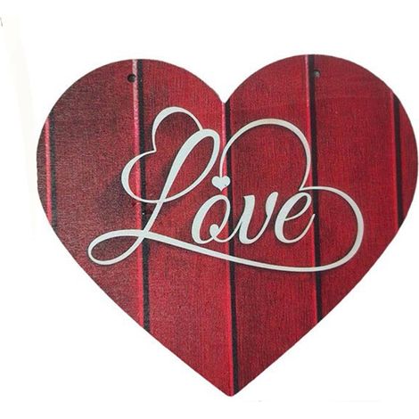 Panneau Porte En Bois Forme De Coeur - Décoration Intérieure Pour Fête Des Amoureux - 1 Pièce (1/4)