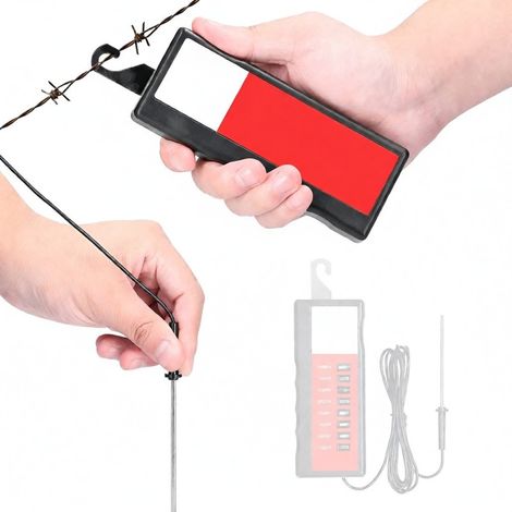 Testeur de clôture numérique portable 1000V-8000V avec 8 LED pour clôtures électriques résidentielles et d'élevage (chevaux, bétail) - Voltmètre (1/5)