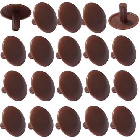 20x tappo coprivite cappuccio 3 x 12 x 6 mm plastica viti copertura coperchi tappi croce PZ, marrone scuro