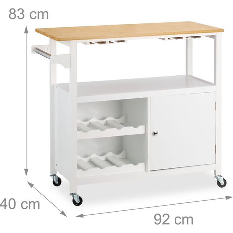Carrello da cucina con ruote spazio di archiviazione 75 x 40 x 85 cm pratico design contemporaneo in legno bianco 130016682