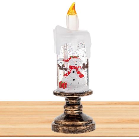 Weihnachtsdekorationen Kerzenlichter, Weihnachtsfensterkerzen, LED flackernde Stumpenkerzen, Schneekugel-Kerzenlicht, Weihnachtsmotiv-Licht, Weihnachtsfeiertagsdekoration, für Festival (1/5)
