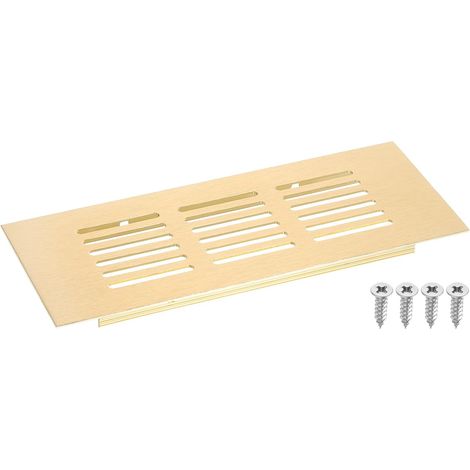 Grille D'Aération 150 X 60mm Grille de Retour D'Air (Doré)  1Pc, en D'Alliage D'Aluminium, Grille de Ventilation à Persiennes Rectangulaires pour Armoire à Chaussures (1/5)