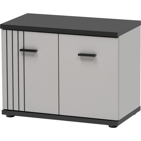 Meuble de Rangement "Hugo" 60cm Gris & Noir (1/3)