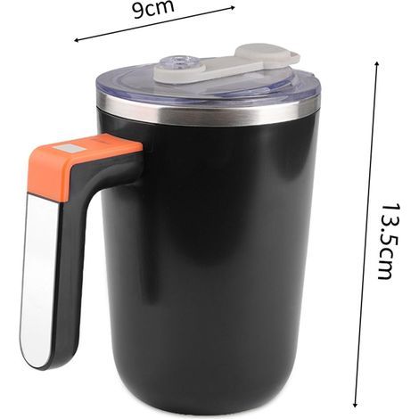 Ortviai Tasse à Mélange Automatique 300 ml avec Chauffage Constant et Couvercle – Acier Inoxydable 304, Rechargeable USB-C (1/4)