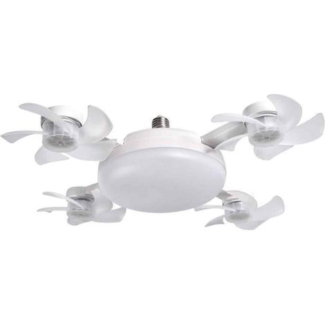 Ventilateur Plafond avec Éclairage - Ventilateur à Distance et Minuteur - 3 Vitesses + Lumière Dimmable 3 Couleurs - Base E27 - Rétractable - Pour Chambre Cuisine (1/5)