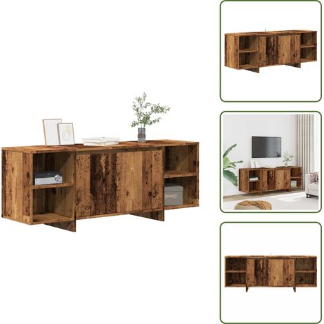TV-Schrank Altholz-Optik 130x35x50 cm Holzwerkstoff - TV-Schrank - TV-Schränke - Lowboard - Stereo Schrank (1/5)