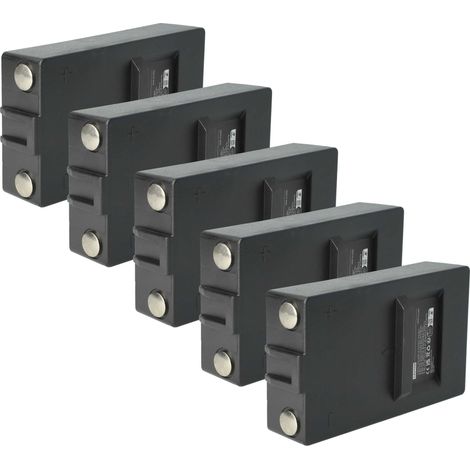 vhbw 5x Akku Ersatz für 2.260.1020, 9836721, 2055112, 9836713, 804572 für Industrie-Funkfernsteuerung Fernbedienung (2000 mAh, 7,2 V, NiMH) - Schwarz