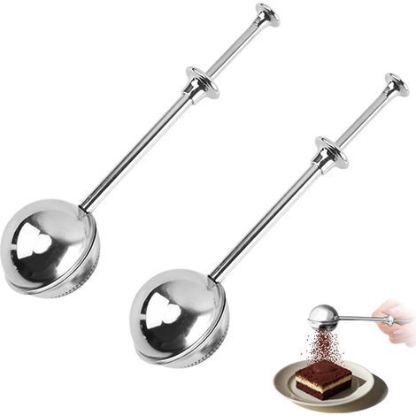 Set di 2 setacci in acciaio inox, adatti per spolverare zucchero a velo, farina, ecc. (1/5)