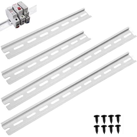 4 Pièces Rail DIN - 2 pièces 20 cm + 2 pièces 30 cm,rail DIN en aluminium pour armoire de commande électrique-largeur 35 mm,hauteur 7,5 mm,épaisseur 1,2 mm (1/5)