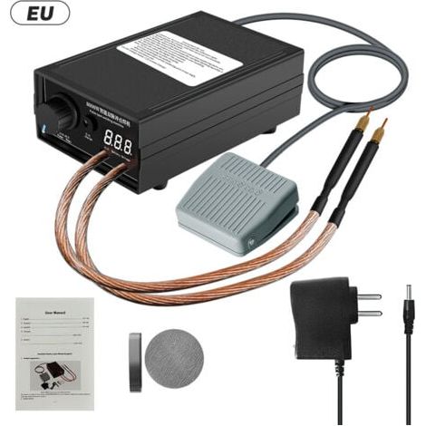 Machine de Soudage par Points Portable 8000W Reglable 0-1200A Batterie au Lithium 9600mAh Stylo a Souder Double pour Batterie 18650,INHHUB (1/4)