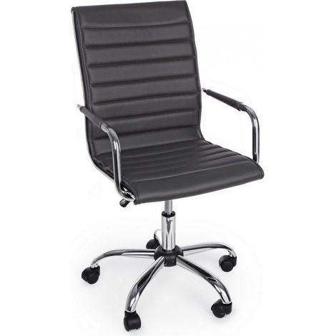 Poltrona "Perth" da ufficio ergonomica con braccioli, altezza regolabile -Grigio Scuro (1/5)