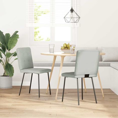 Lot de 2 Chaises à manger,Chaise de cuisine Gris clair Velours CFW95838 (1/5)