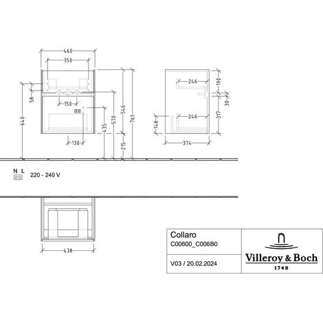 Villeroy & Boch C006B0VL WTUS Collaro 460x546x374 mm avec robinet 2