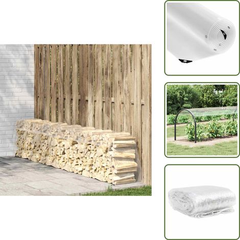 The Living Store Telone Trasparente con Occhielli 1x6 m in PVC - Protezione da pioggia