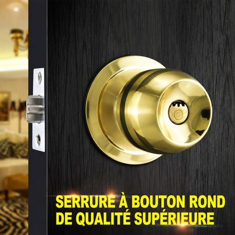 Serrure à boule dorée pour porte intérieure, entraxe 70 mm doré 70mm 1 kg – Livraison gratuite (1/5)