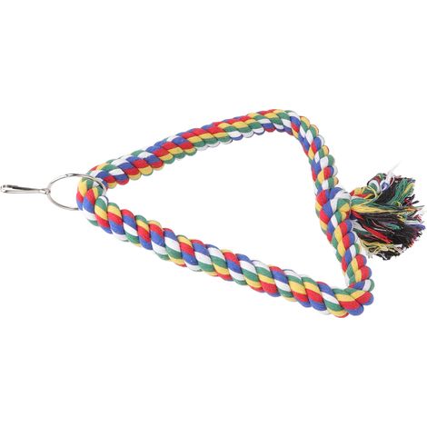 Balançoire triangulaire colorée pour oiseaux, perchoir et corde à grimper pour perruches et calopsittes, 23 cm (1/5)