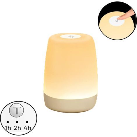 Berührungsempfindliche LED-Nachttischlampe für Kinder- und Wohnzimmer, dimmbar mit warmem Modus und 256 RGB-Farben, USB-aufladbares Nachtlicht für Erwachsene mit Timer (1/5)