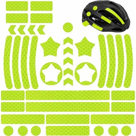 42 Pièces Autocollants Réflecteurs, Autocollant Réfléchissant Vélo, Auto Adhésive Avertissement Bande, Sécurité à Marquer de Visibilité, pour Poussettes Vélos Casques Voiture
