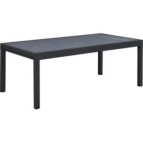 Tavolo da giardino allungabile in alluminio "Lagos" - 200/320 x 105 x 76 cm - Nero