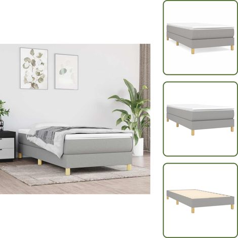 Letto a rete - vidaXL Struttura Letto a Rete a Molle Grigio Chiaro 80x200 cm Tessuto - Letto con molle