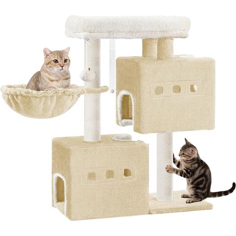 Arbre à Chat,Tour 75 cm, Meubles Maison pour Chats avec 2 Niches (1/5)