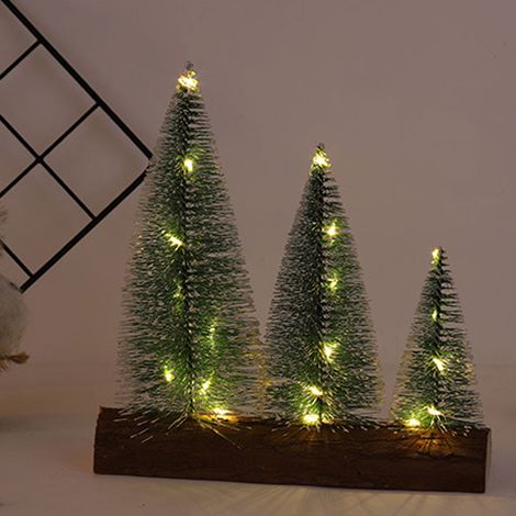 Mini sapin décoratif LED pour bureau, guirlande lumineuse chaude de Noël, ornement festif cadeau maison (1/5)