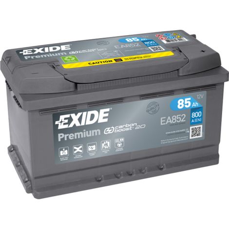 Exide – Batterie voiture 12V 85Ah EA852 – 800A de puissance de démarrage – Plomb Calcium sans entretien – Dimensions 315x175x175mm (1/7)