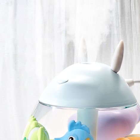 Leiser Tischluftbefeuchter, USB-betrieben, dekoratives Meerestier-Design, klein, blau, Einheitsgröße, ideal für Schlafzimmer und Büro (1/5)