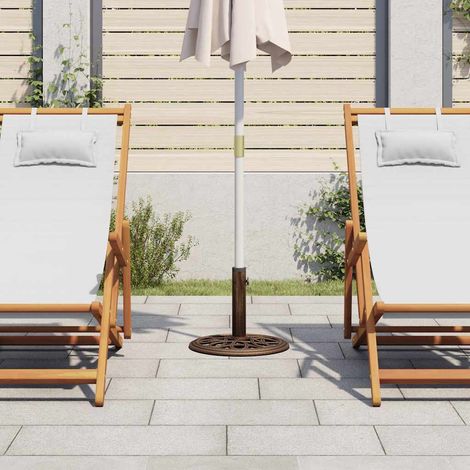 Socle de parasol, Support parasol Robuste de Qualité, Bronze 40x40x32 cm Fonte OIB6470E (1/5)