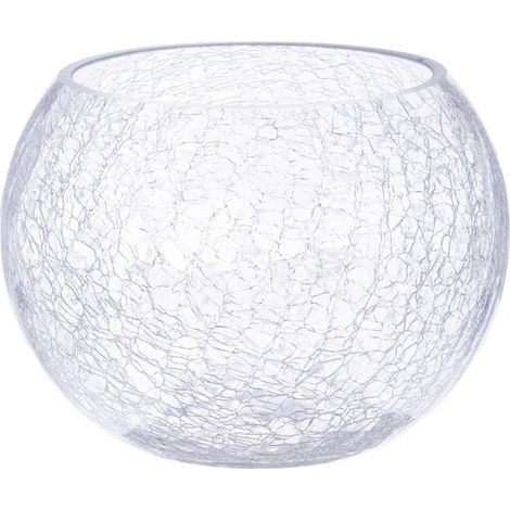 Vase Boule en Verre "Craquelé" 20cm Transparent (1/2)