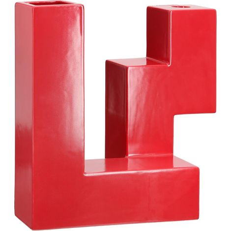 Bougeoir Vase Patras - Céramique - Rouge Mat - Hauteur 26 cm x Largeur 26 cm - Objet de décoration (1/5)