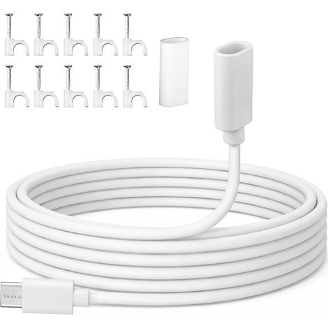 Câble d'Extension USB-C 6m, Câble d'Extension USB-C Mâle Vers Femelle avec Clips et Étui Étanche Compatible avec Pan-Tilt Caméra Intérieure (Sortie 2024) le Chargeur MagSafe et l'iPhone 16/15 (1/5)