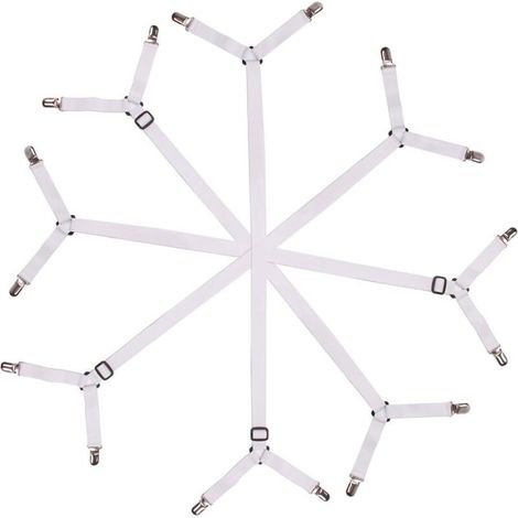 YMYNY Sangles de soutien réglables pour drap de lit triangulaire pour un matelas lisse, lot de 4, blanc