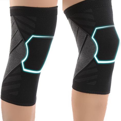 Genouillères de compression antidérapantes, respirantes et souples, idéales pour des sports comme le basketball et la course à pied. Taille M, lot de 2. (1/5)