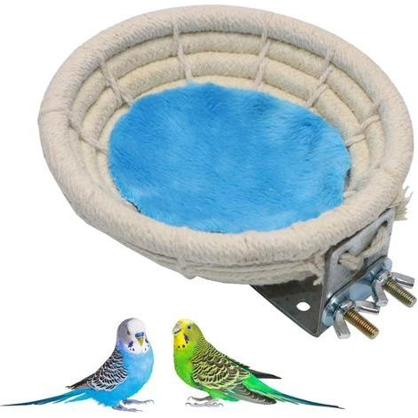 Nid d'Oiseau en Corde de Chanvre, Nid de Cage à Oiseaux, Nid d'Élevage de Perruche, Nid Cage à Oiseaux D'Oiseau, Nid d'Oiseau pour Cages Perroquets, Nid d'Oiseau Corde de Coton, avec V (1/5)
