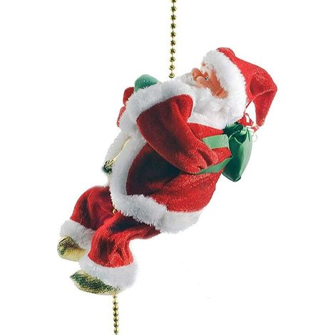 Autres décorations de Noël Jackie Chan Electric Santa Crawling Cord décorations Christmas Crawling fur Santa Toys Christmas Music Christmas Tree décorations Christmas party Door Wall décorations (1/2)