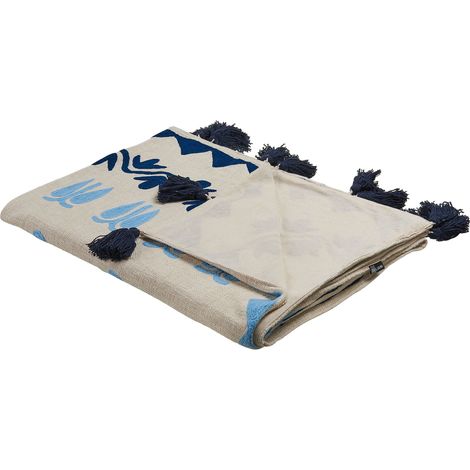 Kuscheldecke BHIND Baumwolle 130 x 180 cm Beige (1/5)