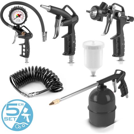 STAHLWERK Druckluftset 5-teilig Druckluftwerkzeug inklusive Lackierpistole