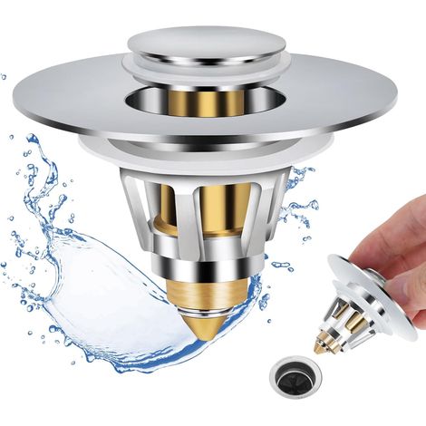 Bouchon d'évier universel, pour bonde de 28 à 47 mm, bouchon à pression facile à installer pour lavabo et évier (1/5)