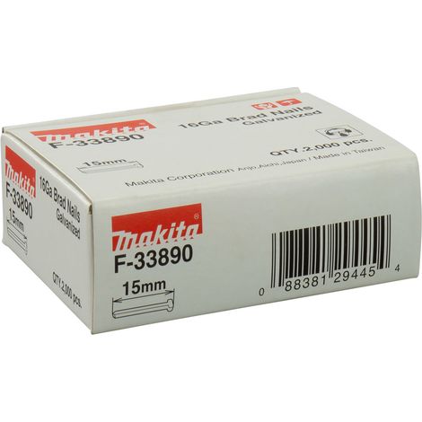 Makita F-33890 – Groppini / Brad Nails 16 GA 15 mm   2000 pezzi per pistole chiodatrici