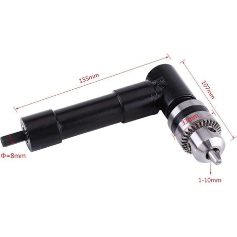 Mandrin À Angle Droit 90°, Adaptateur De Foret À Tige Hexagonale À Angle Droit De 8mm Adaptateur À Angle Droit Avec Couple Maximum 25n.M (1/5)