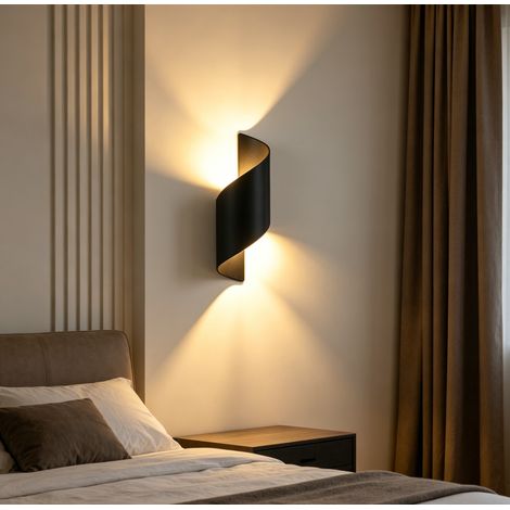 Applique murale LED extérieure IP65 design spirale aluminium 10W lumière chaude (1/2)