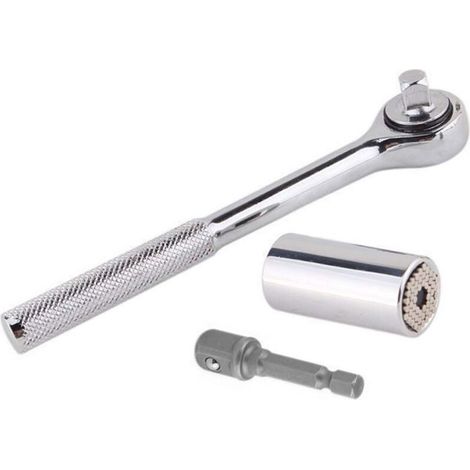 Clé DynamoméTriques,3pcs 7-19mm Clé à Douille Convertisseur de Couple Outil à Main Clé Adaptateur Drill Outil de RéParation