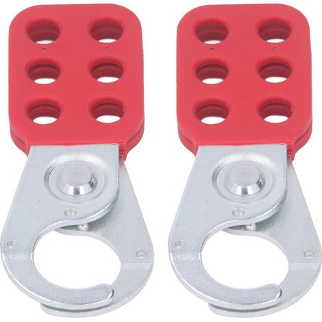 Set aus 2 abschließbaren Sechsloch-Ösen, 2,5 cm Durchmesser, mattiert, für Vorhängeschlösser und Sicherheitsanhänger (1/5)